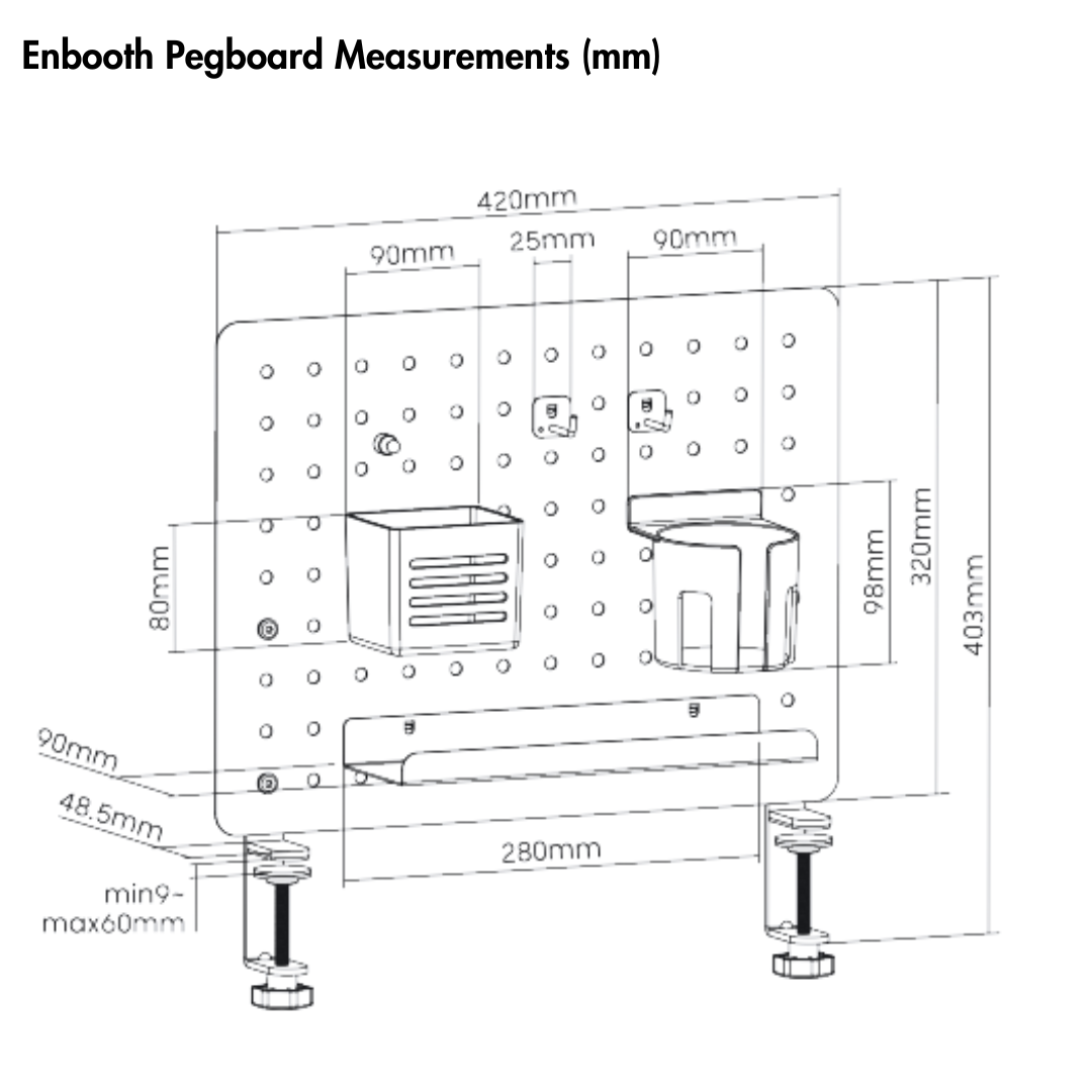 Enbooth Pegboard - Home Office Organizer